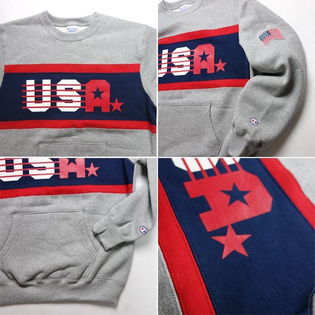 チャンピオン クルーネック スウェット シャツ USAロゴ C3-G026 | Champion | 01