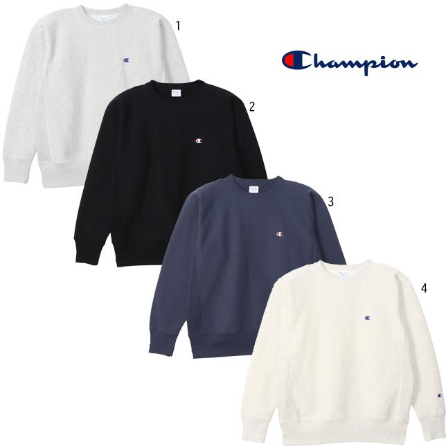 チャンピオン リバースウィーブクルーネックスウェットシャツ C3-Y033 ワンポイント クルースウェット | Champion