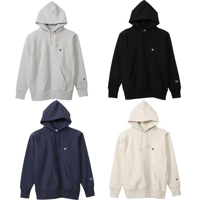 チャンピオン リバースウィーブフーデッドスウェットシャツ C3-Y133 ワンポイント スウェット パーカー | Champion | 01