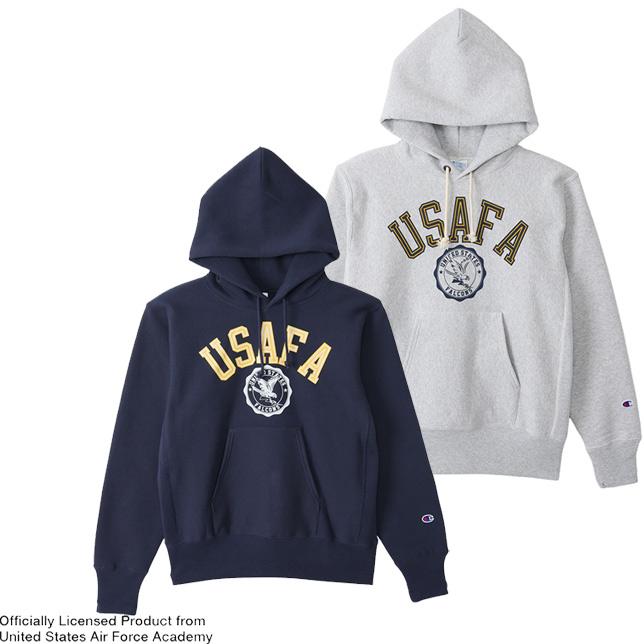 チャンピオン リバースウィーブ フーデッドスウェットシャツ C3-Y113 USAFA ロゴプリント パーカー | Champion | 01