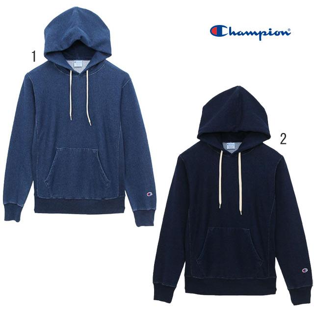 チャンピオン リバースウィーブ プルオーバー スウェット パーカー 無地 メンズ C3-K102 インディゴ | Champion