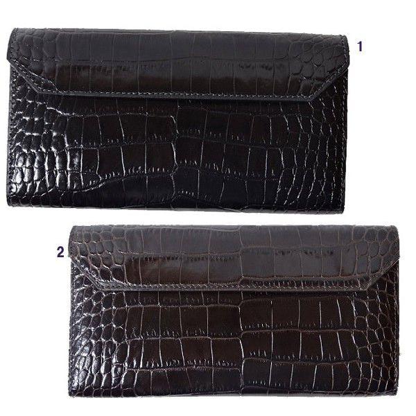 Daniel＆Bob ダニエル＆ボブ 3つ折り 長財布 レザーウォレット 財布 クロコ型押しレザー | Daniel & Bob