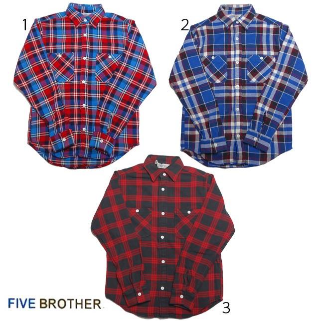 FIVE BROTHER ファイブブラザー フランネル チェックシャツ ネルシャツ ヘビーネルワークシャツ 151740 | FIVEBROTHER