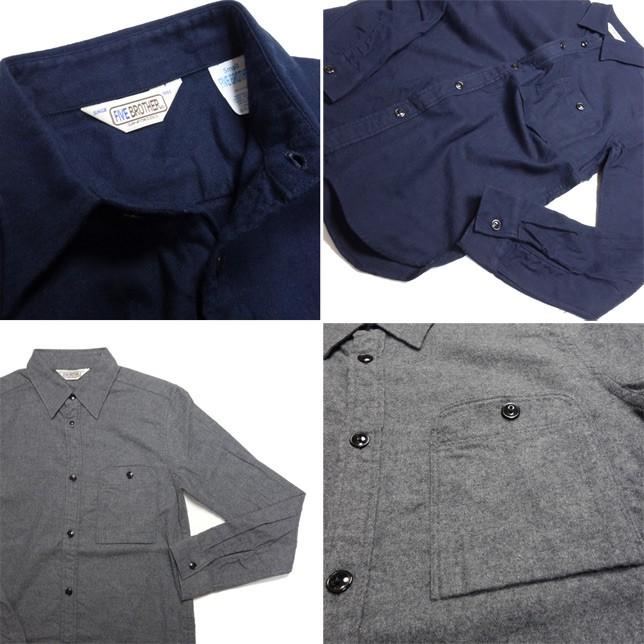 ファイブブラザー メンズ ライトフランネルワークシャツ 無地 日本製 FIVE BROTHER ネルシャツ | FIVEBROTHER | 01