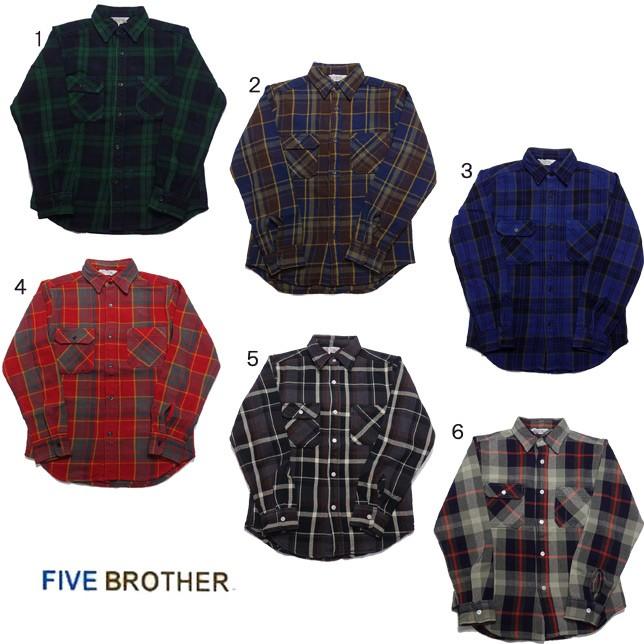 ファイブブラザー ネルシャツ エクストラヘビー チェックシャツ ワークシャツ 長袖 メンズ 151870 FIVE BROTHER | FIVEBROTHER