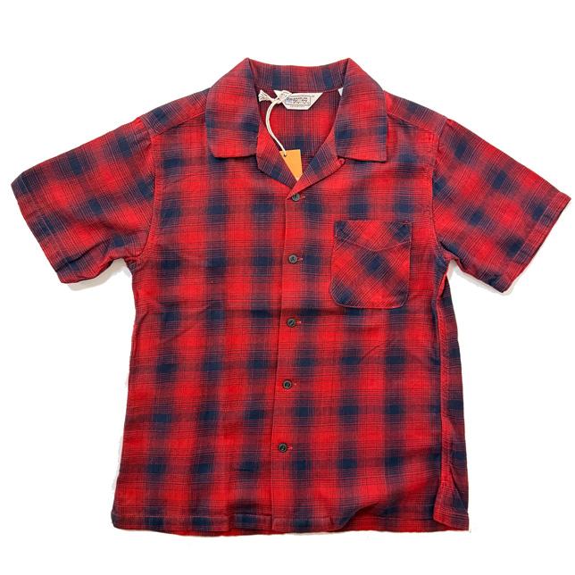 ファイブブラザー 半袖 チェックシャツ 開襟 オンブレチェック ネルシャツ オープンカラー ライトフランネル FIVE BROTHER 151801 | FIVEBROTHER | 06