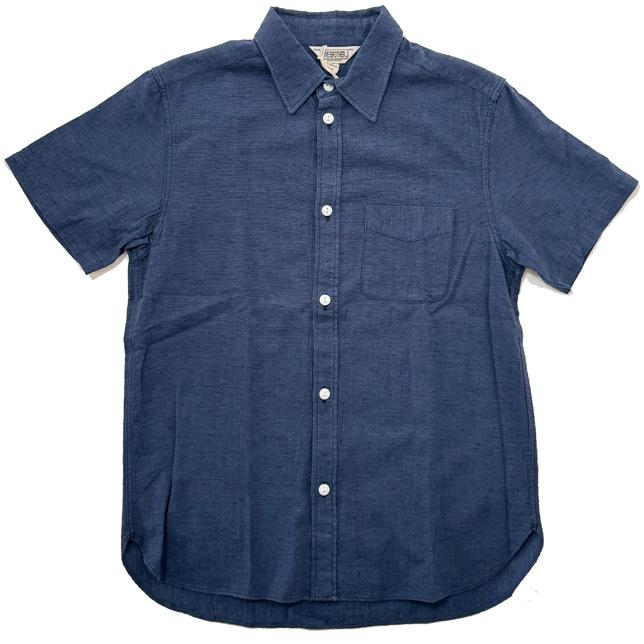 ファイブブラザー 半袖 無地シャツ 綿麻 ネイビー コットンリネンシャツ FIVE BROTHER 151845 | FIVEBROTHER | 01