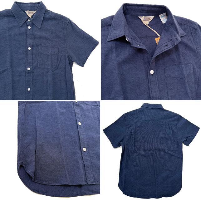 ファイブブラザー 半袖 無地シャツ 綿麻 ネイビー コットンリネンシャツ FIVE BROTHER 151845 | FIVEBROTHER | 02