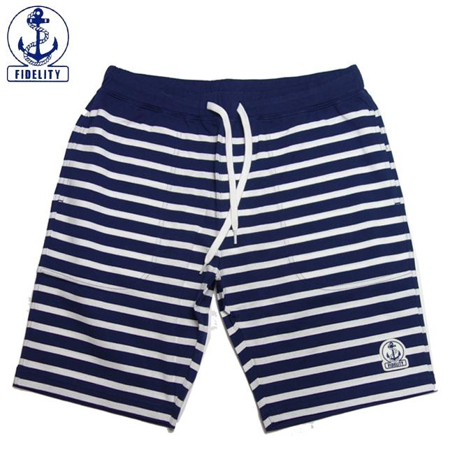 フィデリティ ボーダーショーツ 紺×白 ネイビー FIDELITY ハーフパンツ ショートパンツ | 