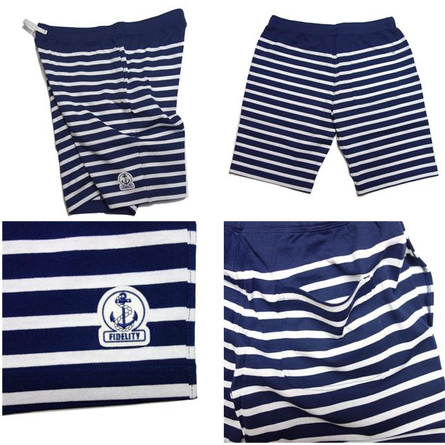 フィデリティ ボーダーショーツ 紺×白 ネイビー FIDELITY ハーフパンツ ショートパンツ |  | 02