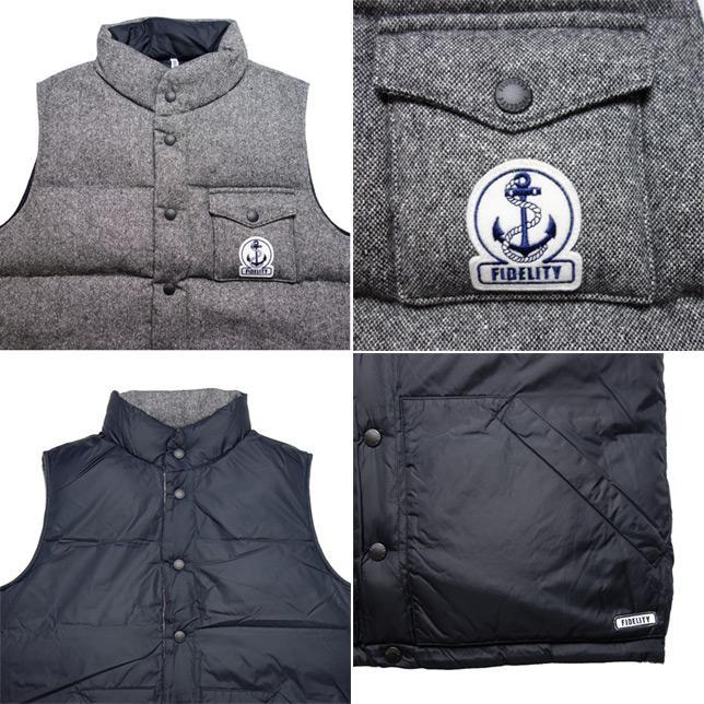 FIDELITY フィデリティ リバーシブル ウール ダウンベスト 柄物 ナイロン ダウンベスト メンズ |  | 01