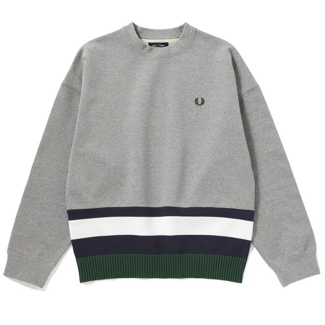 フレッドペリー メンズ ニットパネリングスウェットシャツ F1890 ドッキングスウェット FRED PERRY | FRED PERRY | 01