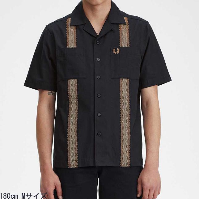 フレッドペリー テープディテールリビアカラーシャツ M7768 FRED PERRY 開襟シャツ オープンカラーシャツ Tape Detail Revere Collar Shirt | FRED PERRY | 02