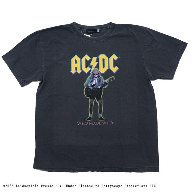 グッドロックスピード Tシャツ 半袖  エーシーディーシーGOOD ROCK SPEED ART T-SHIRT AC/DC チャコール イエローロゴ ロックTシャツ プリントTシャツ |  | 01
