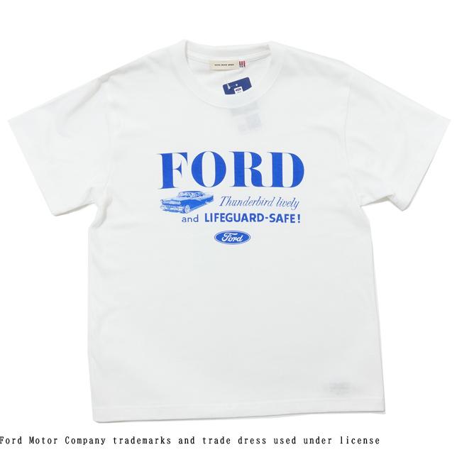グッドロックスピード Tシャツ 半袖 フォード サンダーバード GOOD ROCK SPEED FORD Thunderbird T-SHIRT ホワイト ブルーロゴ  プリントTシャツ |  | 01