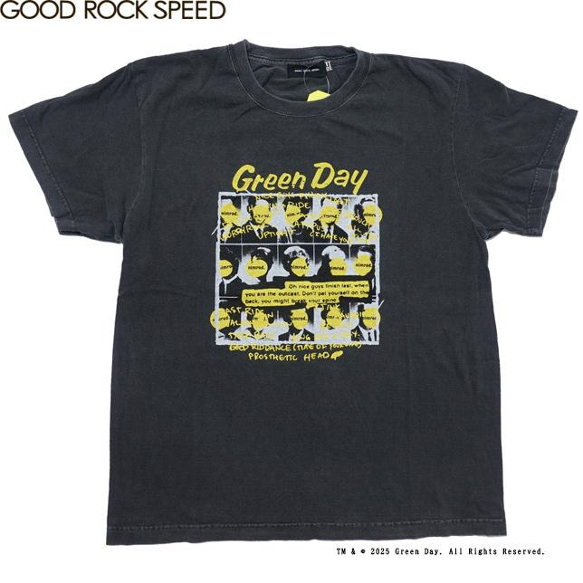 グッドロックスピード Tシャツ 半袖  グリーンデイ GOOD ROCK SPEED GREEN DAY NIMROD T-SHIRT チャコール イエローロゴ プリントTシャツ | 