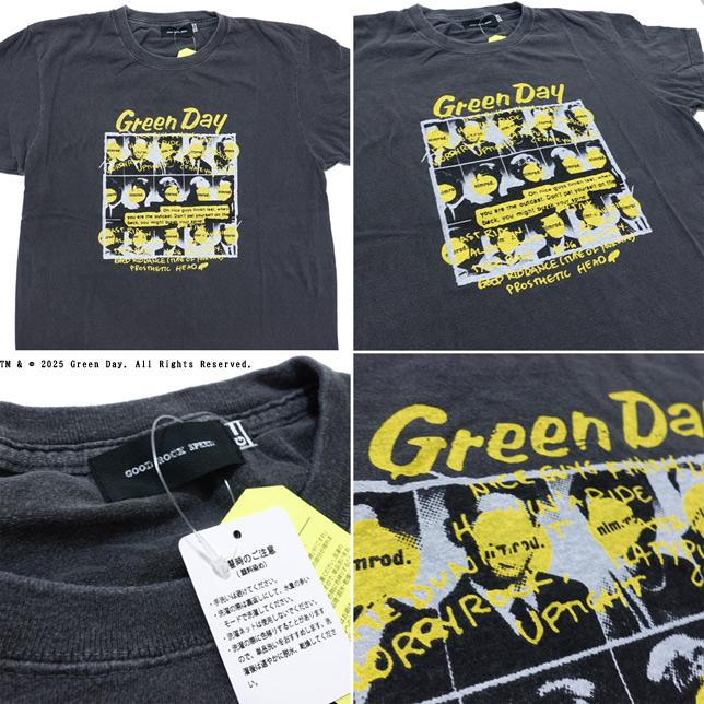 グッドロックスピード Tシャツ 半袖  グリーンデイ GOOD ROCK SPEED GREEN DAY NIMROD T-SHIRT チャコール イエローロゴ プリントTシャツ |  | 02