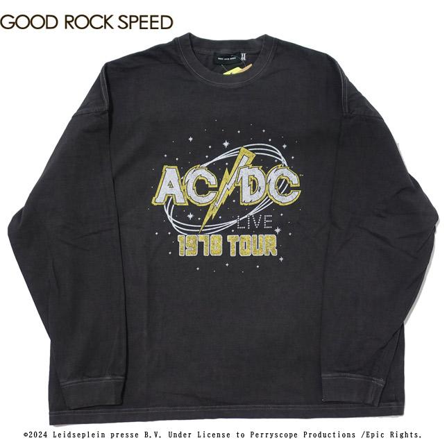 GOOD ROCK SPEED グッドロックスピード ロゴプリントTシャツ ロンT 長袖 ACDC ロゴプリント ロック バンド ロングスリーブTシャツ | 