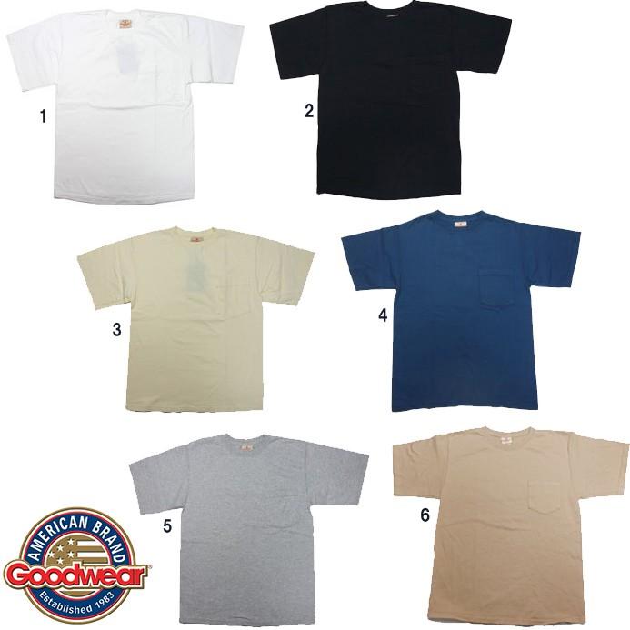 Goodwear グッドウェア クルーネック ポケットTシャツ USA製 レギュラーフィット 無地 ポケT メンズ | Goodwear