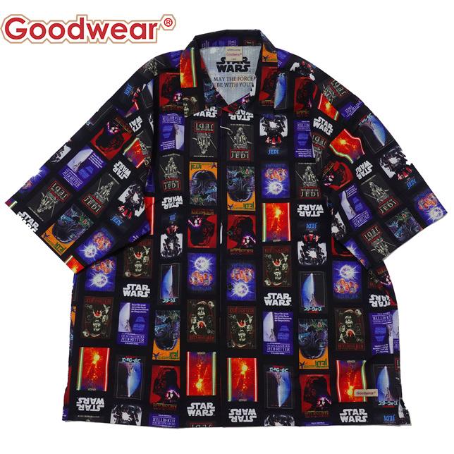 グッドウェア メンズ スターウォーズ 総柄 オープンカラーシャツ Goodwear STAR WARS 2W8-15884 開襟シャツ | Goodwear