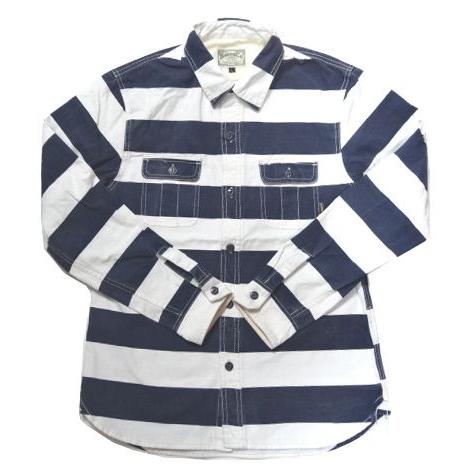 HOUSTON ヒューストン ボーダーシャツ 40060 PRISONER SHIRT プリゾナーシャツ メンズ | HOUSTON | 01