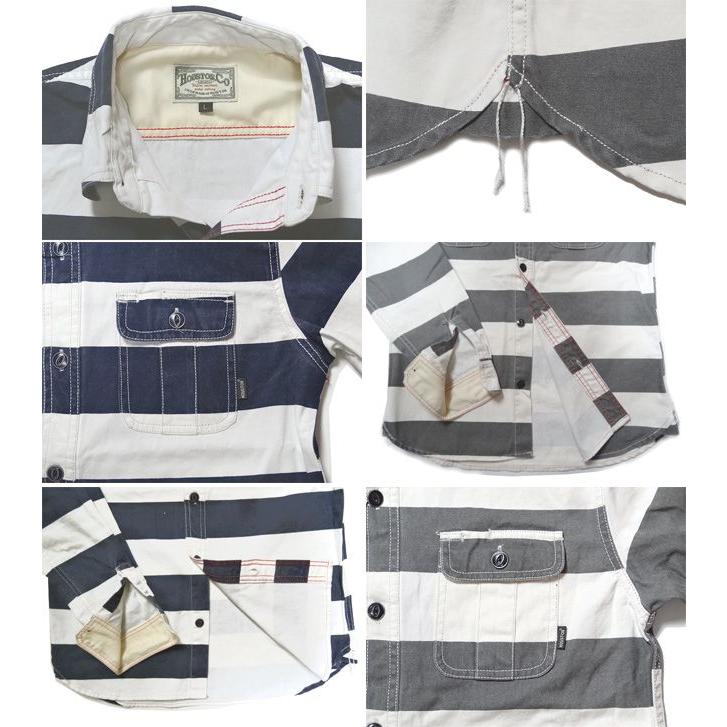 HOUSTON ヒューストン ボーダーシャツ 40060 PRISONER SHIRT プリゾナーシャツ メンズ | HOUSTON | 03