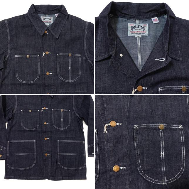 ヒューストン デニムジャケット USコットンデニムカバーオール HOUSTONUS COTTON DENIM COVERALL 51491 アメカジ | HOUSTON | 02