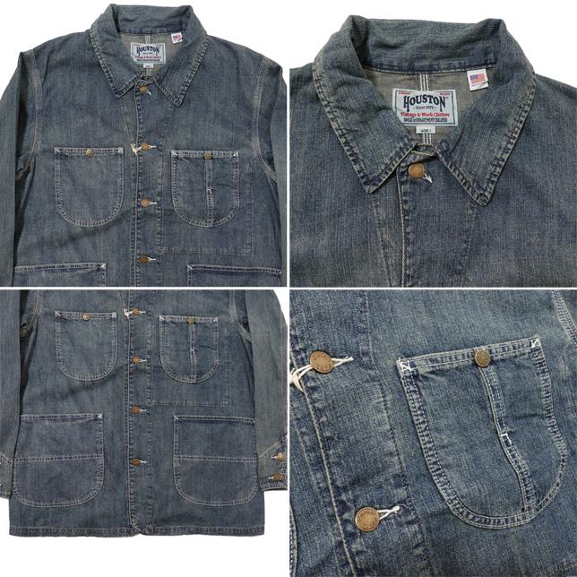 ヒューストン デニムジャケット USコットンデニムカバーオール HOUSTONUS COTTON DENIM COVERALL 51491 アメカジ | HOUSTON | 03