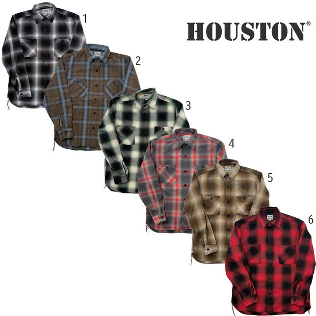 ヒューストン メンズ チェックシャツ OMBRE CHECK VIYELLA SHIRT オンブレーチェック ビエラシャツ 長袖 HOUSTON 41252 | HOUSTON