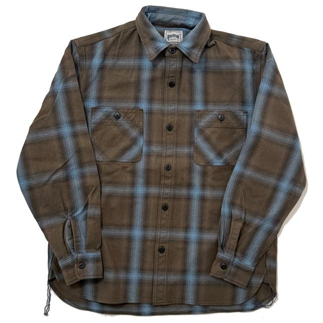 ヒューストン メンズ チェックシャツ OMBRE CHECK VIYELLA SHIRT オンブレーチェック ビエラシャツ 長袖 HOUSTON 41252 | HOUSTON | 07