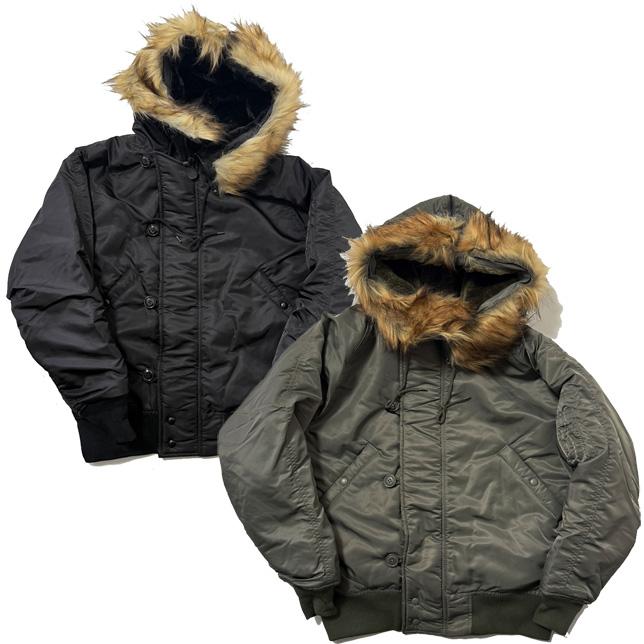ヒューストン メンズ N-2B フライトジャケット フェイクファー ショート丈 HOUSTON 51536 N-2B FLIGHT JACKET | HOUSTON | 01