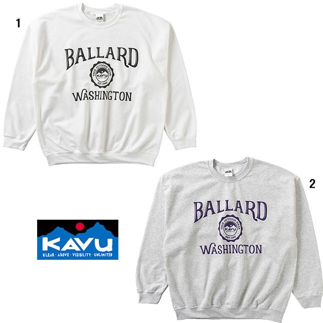 KAVU カブー メンズ カレッジスウェット プリントスウェット クルーネック | KAVU