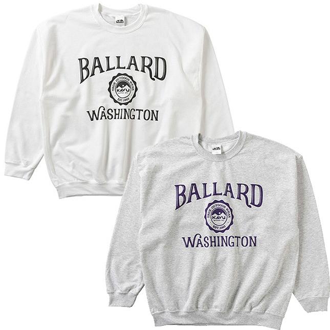 KAVU カブー メンズ カレッジスウェット プリントスウェット クルーネック | KAVU | 01