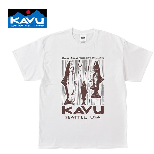KAVU カブー メンズ サーモン ショートスリーブTシャツ プリント Tシャツ | KAVU