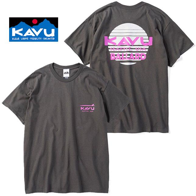 KAVU カブー メンズ サンセットロゴ Tシャツ バックプリント | KAVU