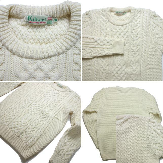 KILKEEL キルキール クルーネック セーター アランニット アランセーター ケーブルニット メンズ ナチュラル |  | 01