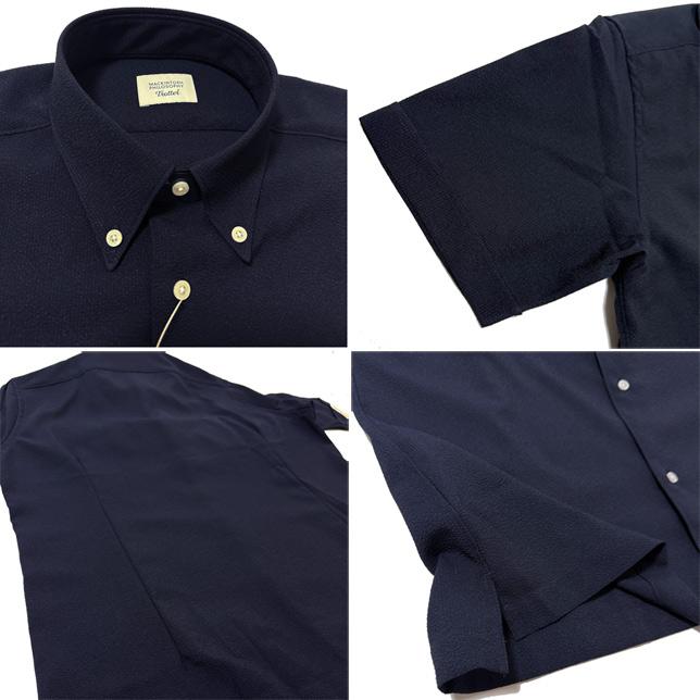 マッキントッシュ フィロソフィー メンズ シャツ 紺 ネイビー トロッター スクエアボタンダウン半袖シャツ 無地 サッカー MACKINTOSH PHILOSOPHY H1M59 | MACKINTOSH PHILOSOPHY | 03
