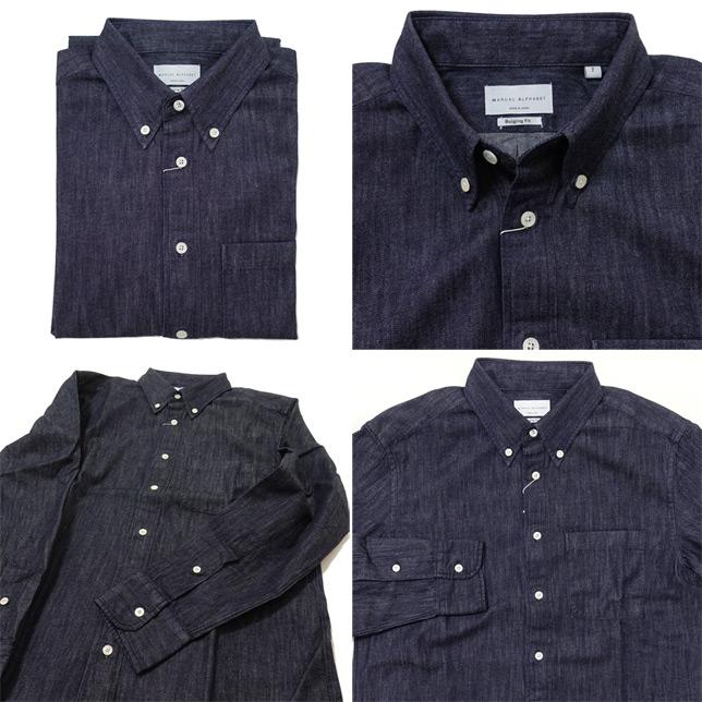 マニュアルアルファベット デニムボタンダウンシャツ ワイドシルエット 6oz DENIM BD SHT/Bulging Fit MANUAL ALPHABET BASIC-BG-003 デニムシャツ |  | 02