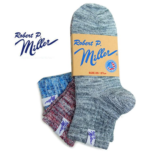 MILLER ミラー ショート スニーカー ソックス スラブ 綿混 ソックス 3P メンズ 靴下 ROBERT P MILLER 320C | ミラー