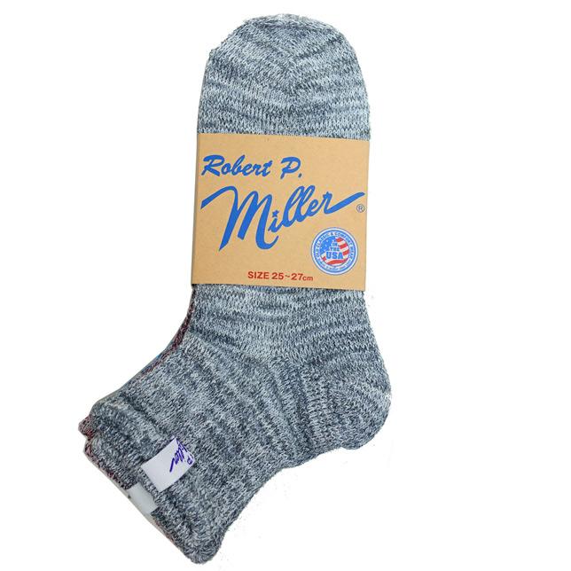 MILLER ミラー ショート スニーカー ソックス スラブ 綿混 ソックス 3P メンズ 靴下 ROBERT P MILLER 320C | ミラー | 01