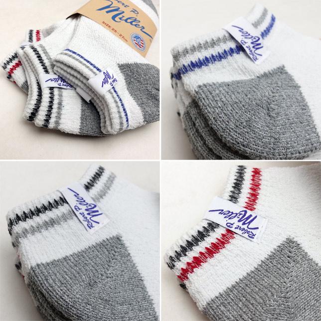 MILLER ミラー アンクル スニーカー ソックス 綿混 ソックス 3P メンズ 靴下 ライン ROBERT P MILLER 341C | ミラー | 03