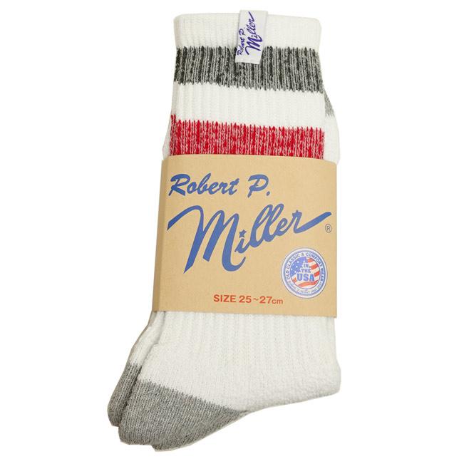MILLER ミラー クルー スニーカー ソックス 綿混 ソックス 3P メンズ 靴下 ライン ROBERT P MILLER 343C | ミラー | 01
