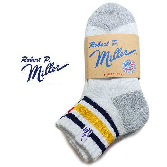 MILLER ミラー ショート スニーカー ソックス 綿混 ソックス 3P メンズ 靴下 ライン ROBERT P MILLER 305C | ミラー