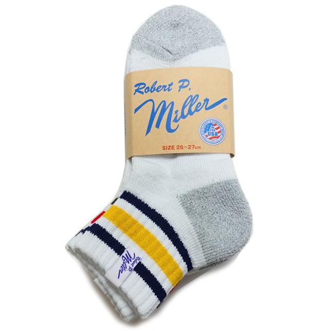 MILLER ミラー ショート スニーカー ソックス 綿混 ソックス 3P メンズ 靴下 ライン ROBERT P MILLER 305C | ミラー | 01