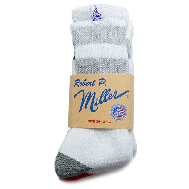 MILLER ミラー クルー スニーカー ソックス 綿混 ソックス 3P メンズ 靴下 ライン ROBERT P MILLER 306C | ミラー | 01