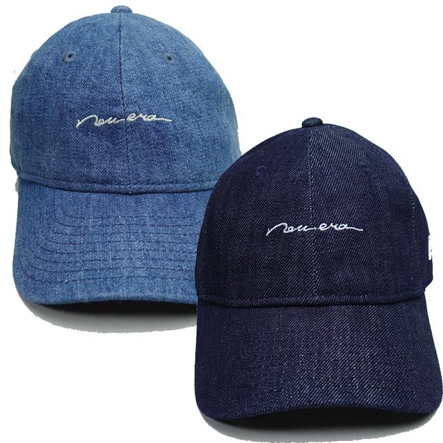 ニューエラ ユース 920 デニム手書き風ロゴ Youth 9TWENTY Denim Handwritten Logo NEW ERA CAP キャップ キッズ ジュニア 子供 | NEW ERA | 01
