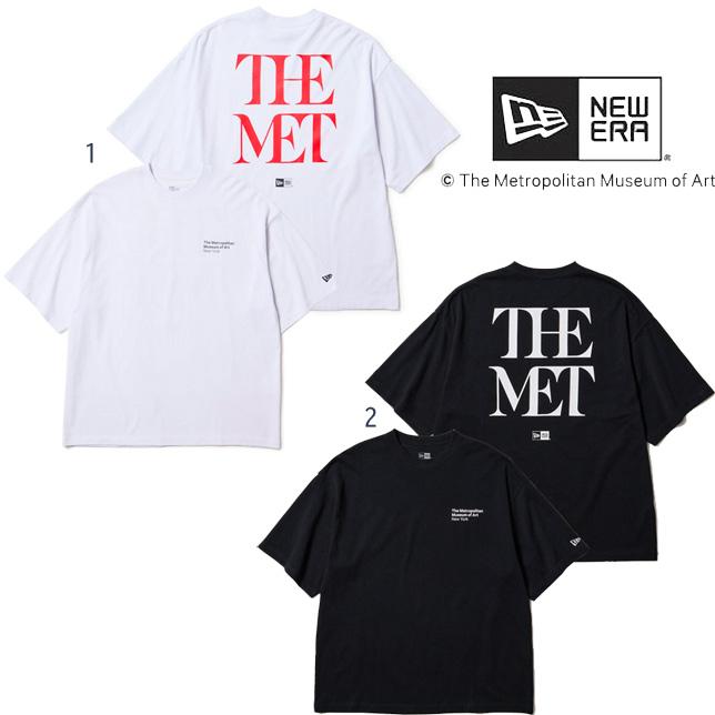 ニューエラ 半袖 オーバーサイズ コットン Tシャツ The Met 白 ホワイト 黒 ブラック NEWERA バックロゴ プリントTシャツ | NEW ERA
