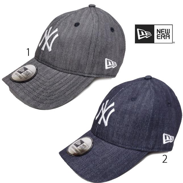 ニューエラ メンズ キャップ 9THIRTY Leather Strap ヘリンボーンデニム ニューヨーク ヤンキース Newera CAP | NEW ERA