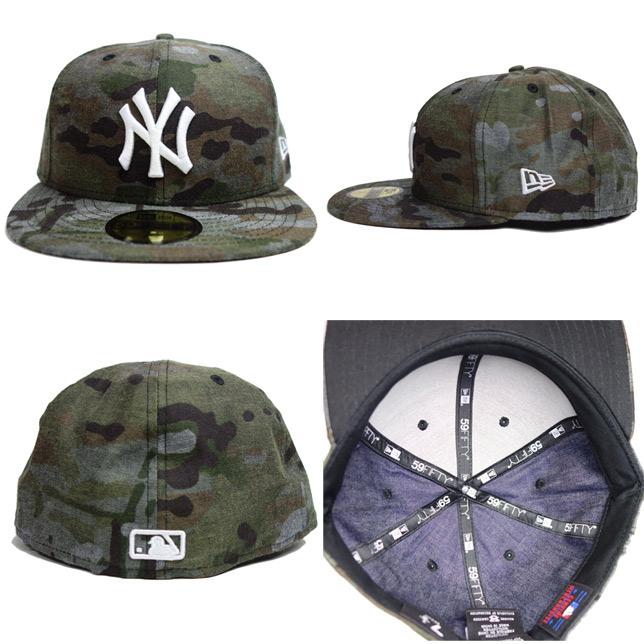 Newera ニューエラ 59FIFTY Multi Camo Denim ニューヨーク ヤンキース マルチカモ デニム キャップ ダークカモ × ホワイト | NEW ERA | 01