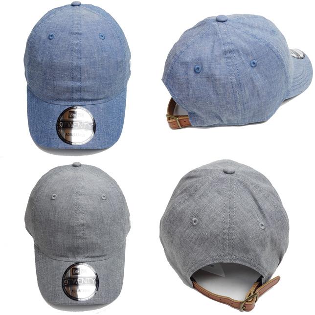 Newera ニューエラ 9TWENTY ショートバイザー レザーストラップ シャンブレー CAP | NEW ERA | 01